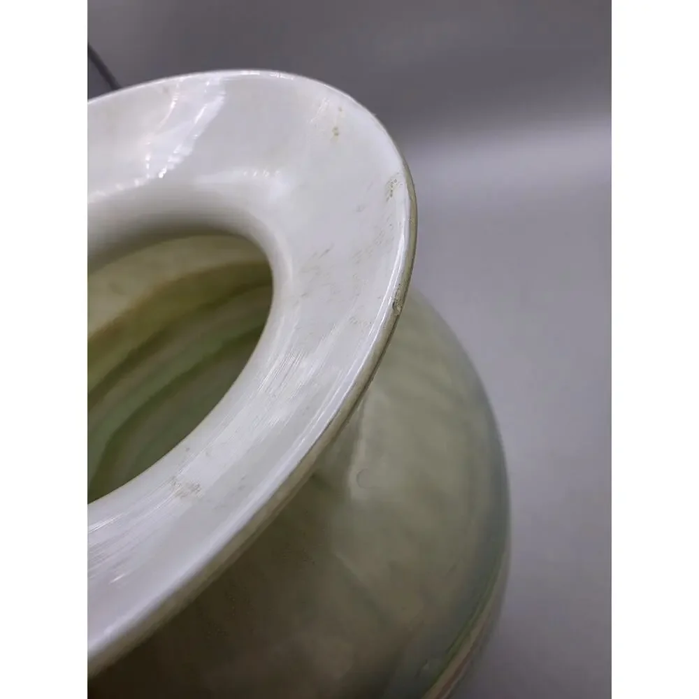 Vintage Nourot Early Art Glass Vase Cased Glass Signed Dated 1979 Green